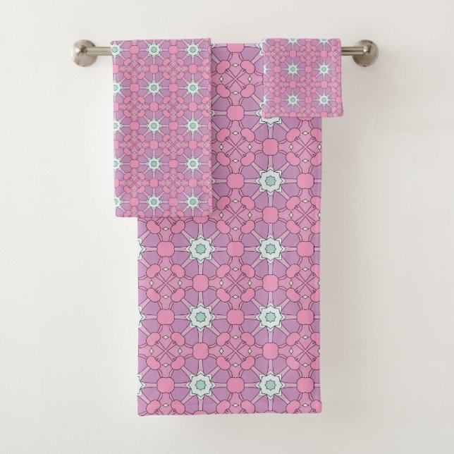Motif floral géométrique rose  (En situation)