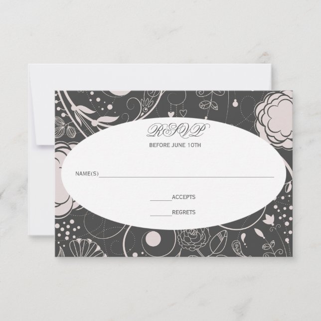 Motif floral gris/blanc - RSVP (Devant)
