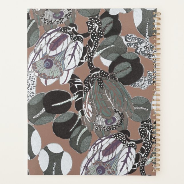 motif floral gris Brown (Dos)