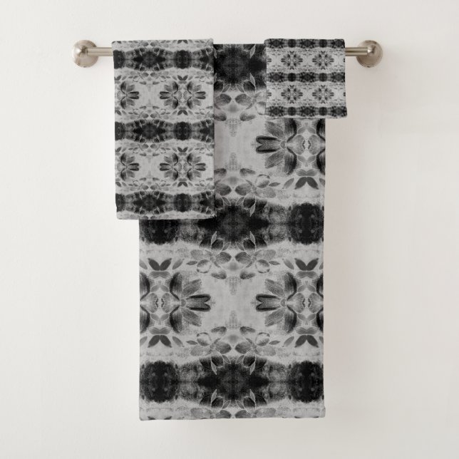 Motif Floral Gris Et Noir (En situation)