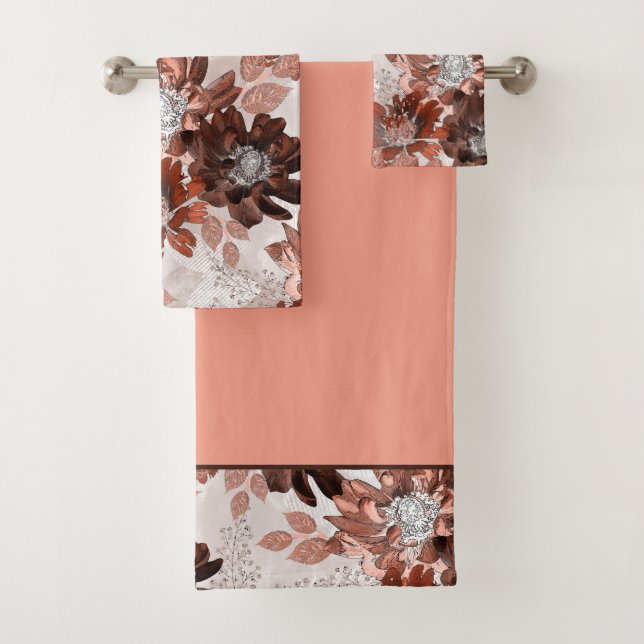 Motif floral gris-marron. (En situation)