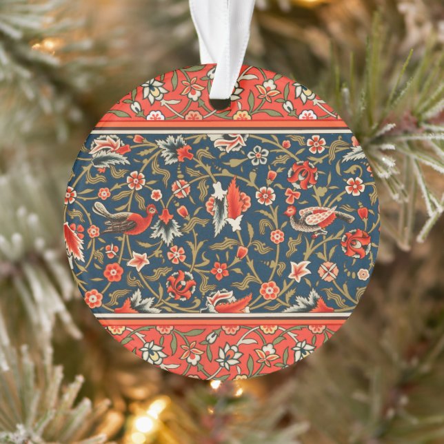 Motif floral indo-persan bohème vintage rouge (Arbre)