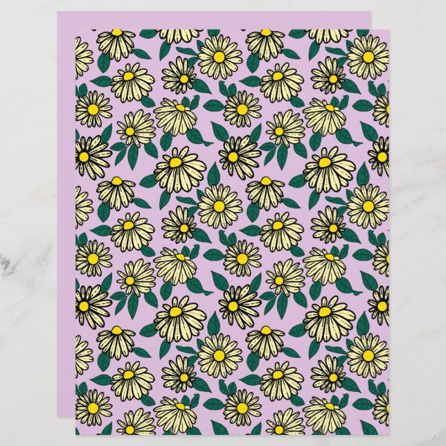 Motif floral jaune (Devant / Derrière)