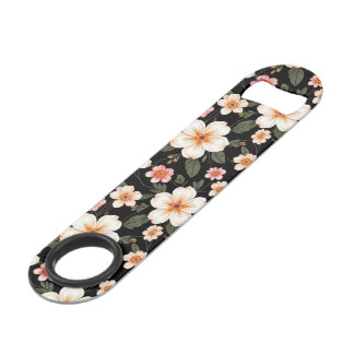 Motif floral lumineux sur fond noir