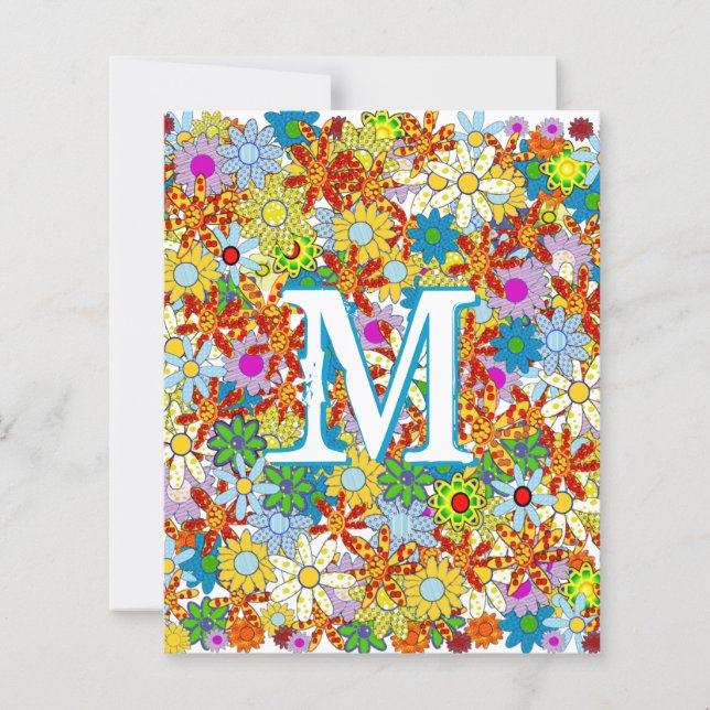 Motif floral moderne Couleurs vives (Devant)