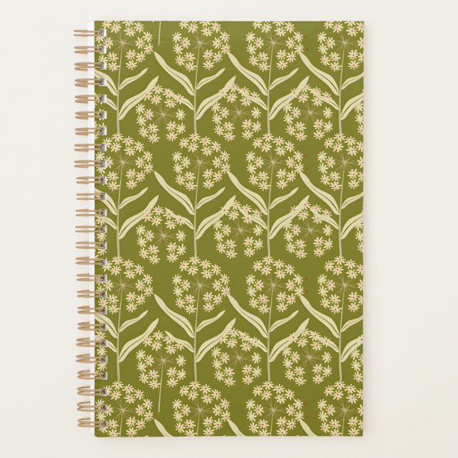 Motif floral moderne : Fleurs d'ombelle blanches (Devant)