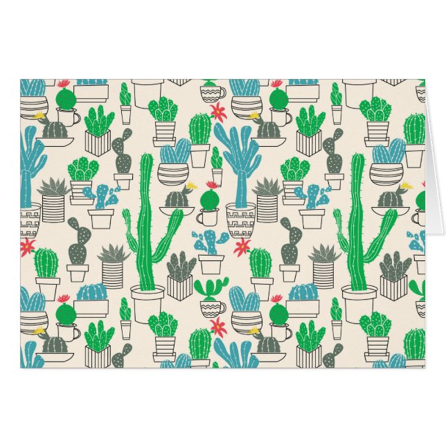Motif floral naturel mignon de cactus (Devant horizontal)