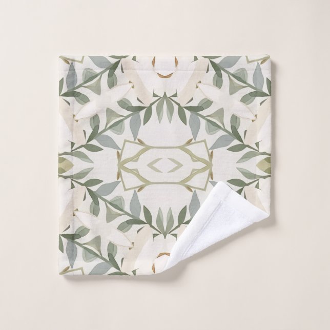Motif floral neutre élégant (Gant de toilette)