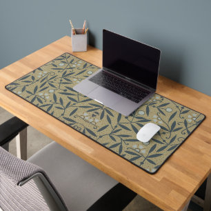 Motif floral orné avec des vignes bleu foncé