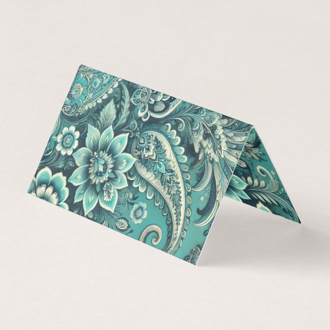 Motif floral Paisley turquoise (Front)