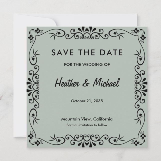 Motif floral pour le mariage de save the date (Devant)