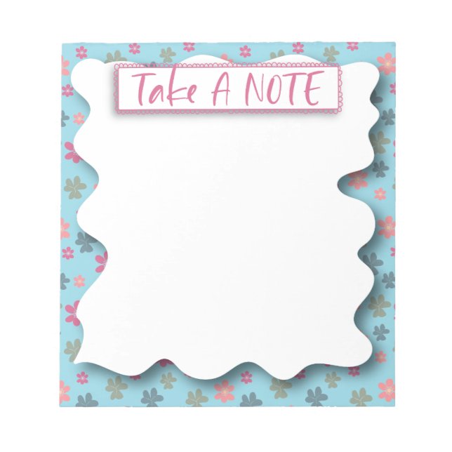 Motif Floral Prendre Un Bloc-Notes Note (Devant)