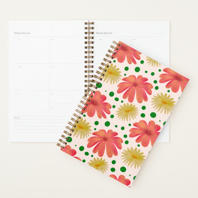 Motif floral rétro brillant sans couture  (Devant avec enveloppe)