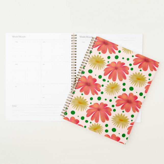 Motif floral rétro brillant sans couture  (Devant avec enveloppe)