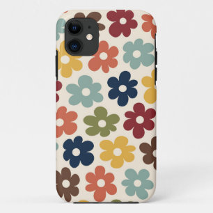 Motif floral rétro coloré iPhone / coque ipad
