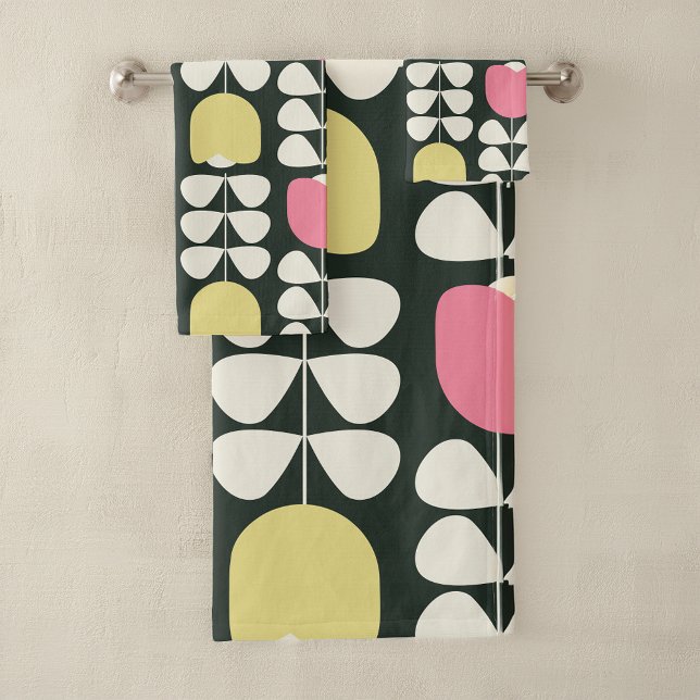 Motif floral rétro jaune rose vert (Créateur téléchargé)