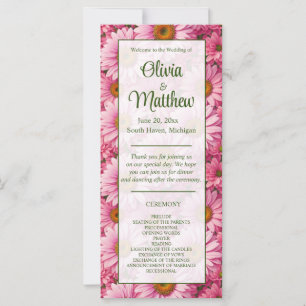 Motif floral rétro rose à marguerites