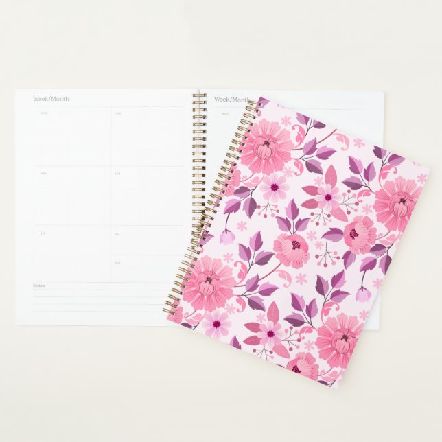Motif floral rose avec fleurs élégantes (Devant avec enveloppe)