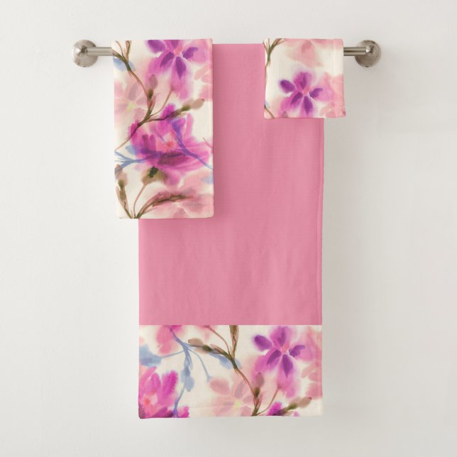 Motif floral rose d'aquarelle (En situation)