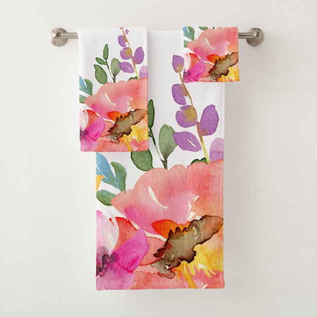 Motif Floral rose moderne Aquarelle (En situation)