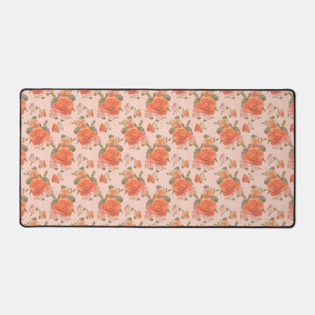motif floral rose orange rose mariage printemps (Recto)
