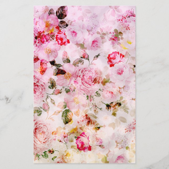 motif floral rose vintage pastel (Devant)