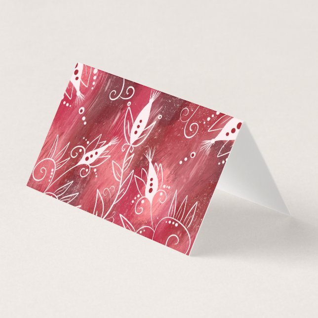 Motif Floral Rouge Et Blanc (Front)