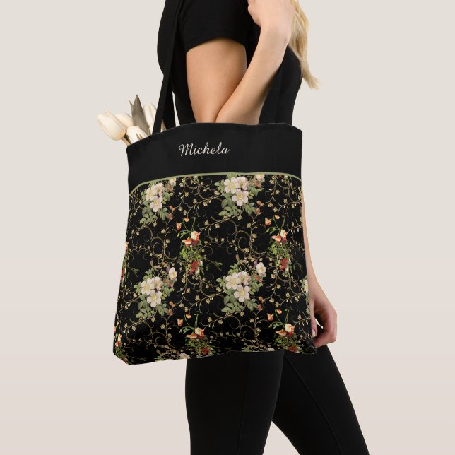 Motif floral Sac fourre-tout monogramme (De près)