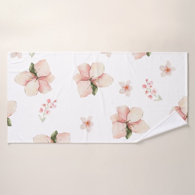 Motif floral sans couture à l'aquarelle douce (Serviette de bain)
