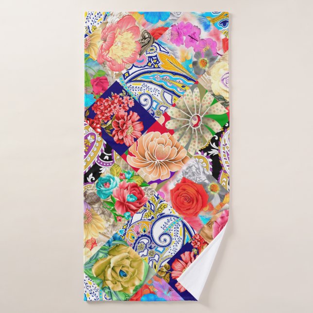 Motif floral sans couture avec chry chinese stylis (Serviette de bain)