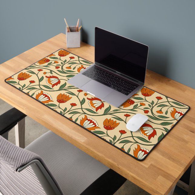 Motif floral sans couture sur fond beige (Bureau 2)