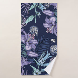 Motif floral sans soudure. Il y a Lily, Hydrangea