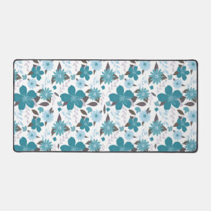 Motif floral sarcelle et marron