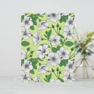 Motif floral tropical à fleurs d'Hibiscus blanc