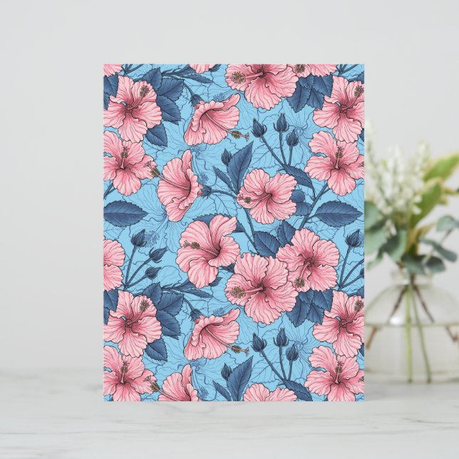 Motif floral tropical d'Hibiscus (Debout devant)