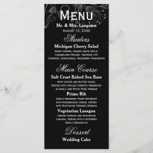 Motif floral Tulipe noire/blanche - Menu Réception