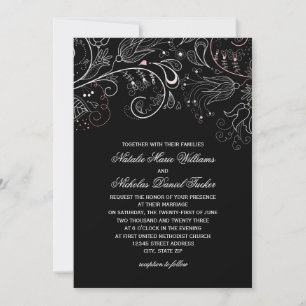 Motif floral Tulipe noire - Faire-part de mariage