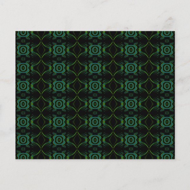 Motif floral vert et noir. (Devant)