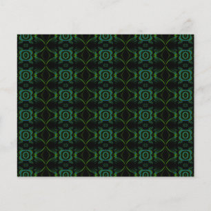 Motif floral vert et noir.