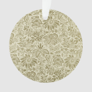 Motif Floral Vert Sage Antique Damas