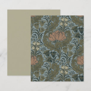 Motif floral victorien antique terre cuite sauge