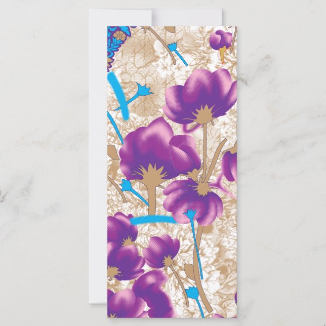 Motif floral vif avec violet et bleu f (Devant)