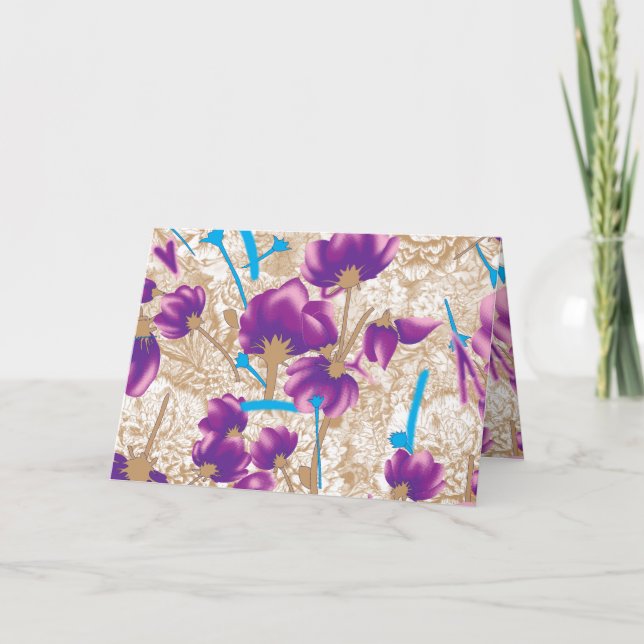 Motif floral vif avec violet et bleu f (Devant)