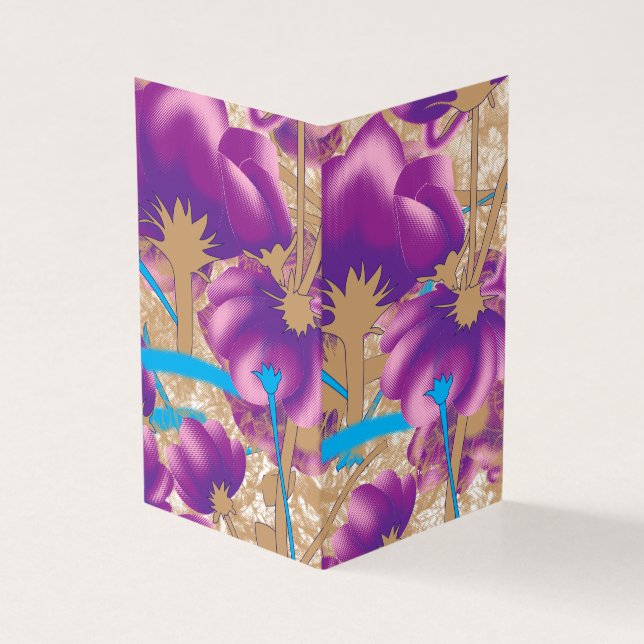 Motif floral vif avec violet et bleu f (Outside)