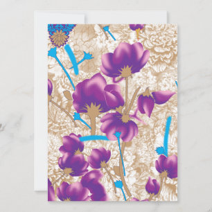Motif floral vif avec violet et bleu f