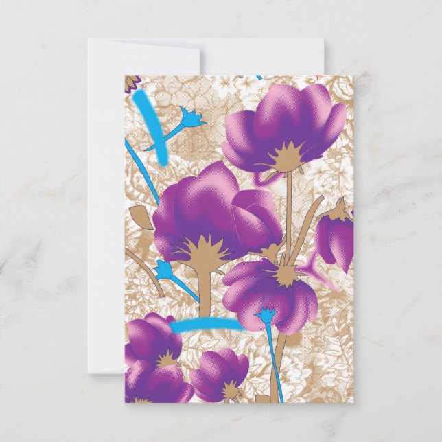 Motif floral vif avec violet et bleu f (Devant)