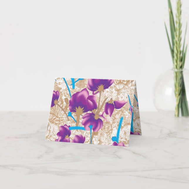 Motif floral vif avec violet et bleu f (Devant)