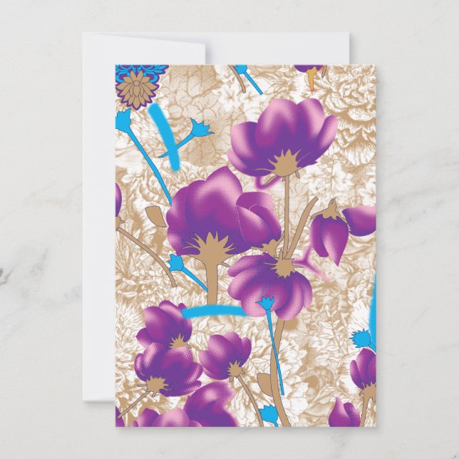 Motif floral vif avec violet et bleu f (Devant)