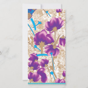 Motif floral vif avec violet et bleu f