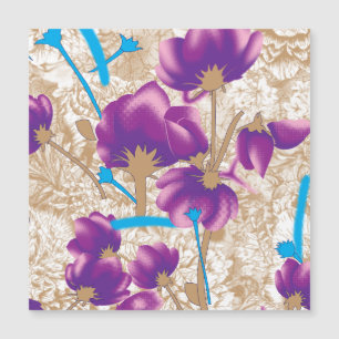 Motif floral vif avec violet et bleu f